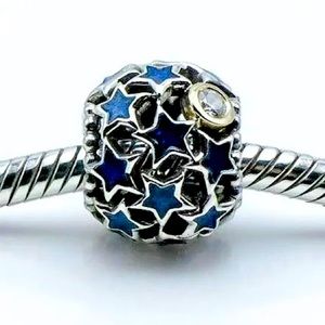 Pandora night sky blue enamel charm with cz